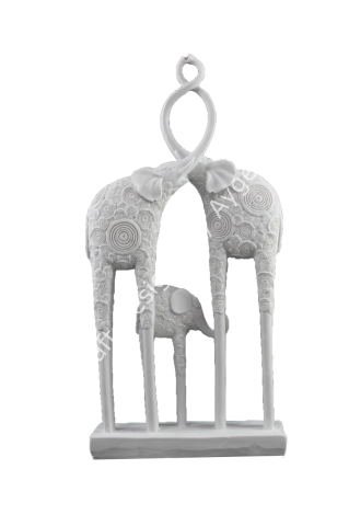 Boyanabilir Polyester Ham Objeler -FİL AİLESİ 35X17 CM