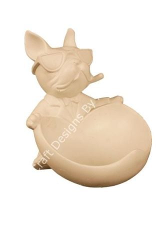 Boyanabilir Polyester Ham Objeler -KASE TUTAN GÖZLÜKLÜ KÖPEK