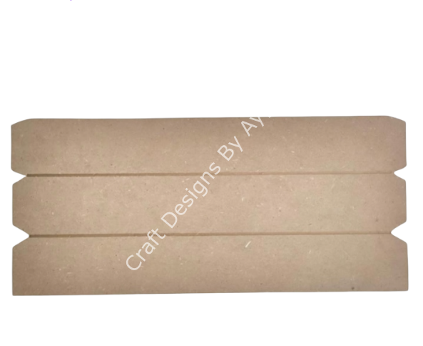 Boyanabilir Ahşap Ham Objeler -PANO DİKDÖRTGEN ÇİZGİLİ 40 x 18 cm