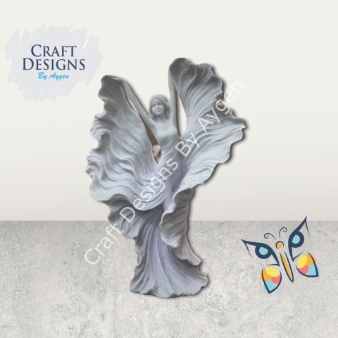 Boyanabilir Polyester Ham Objeler -UÇUŞAN ETEKLİ KIZ