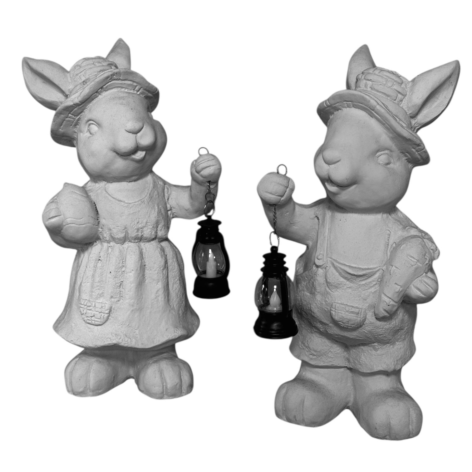 Boyanabilir Polyester Ham Objeler -2'Lİ FENERLİ TAVŞAN