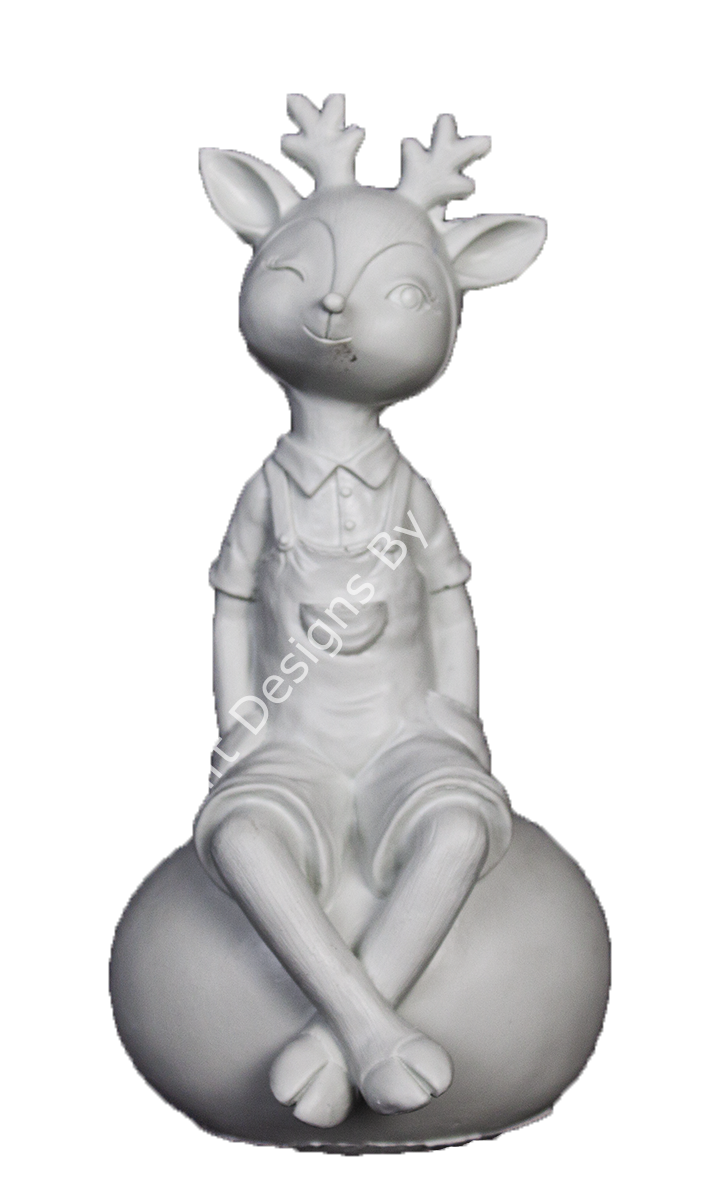 Boyanabilir Polyester Ham Objeler -TAŞA OTURAN GEYİK KIZ-2