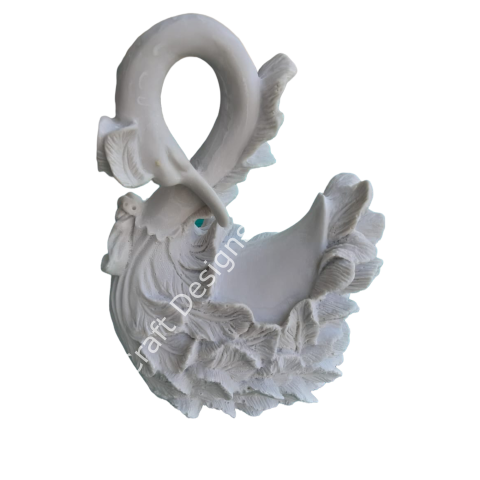 Boyanabilir Polyester Ham Objeler -POLYESTER KUĞU HEYKELI KISA BOY (30X21CM)