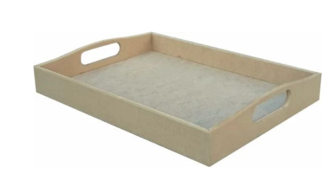 Boyanabilir Ahşap Ham Objeler - DÜZ TEPSİ BÜYÜK