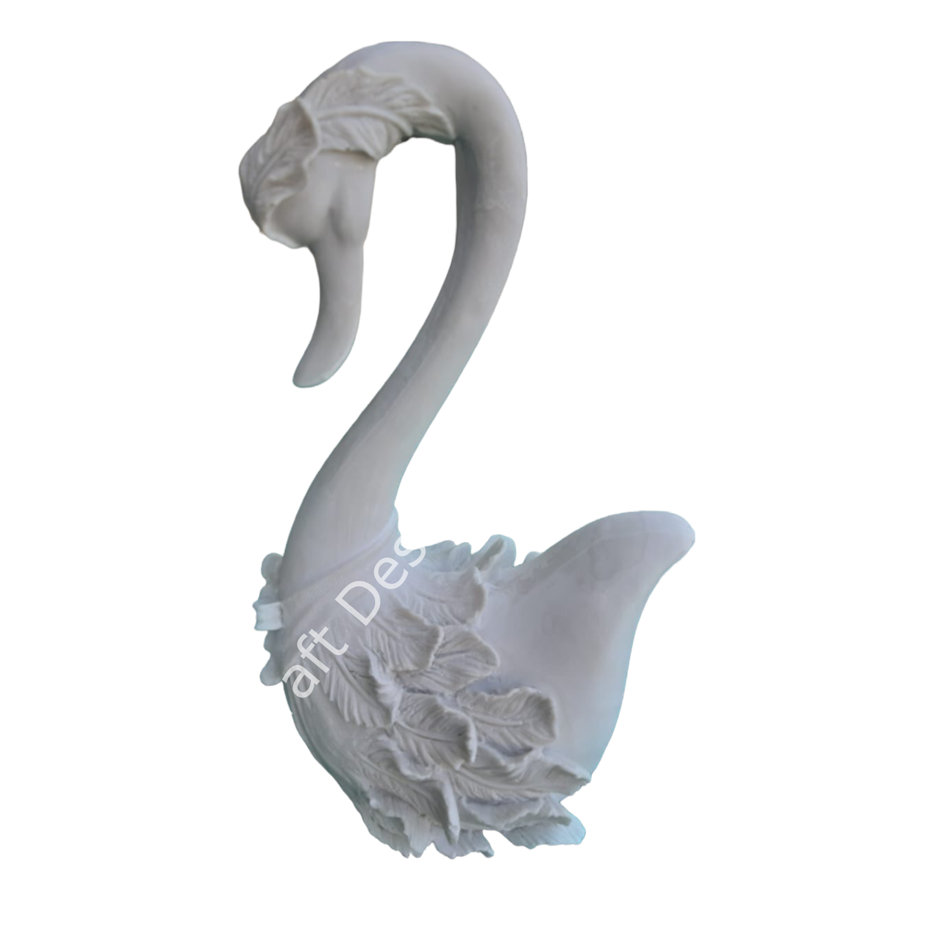 Boyanabilir Polyester Ham Objeler -POLYESTER KUĞU HEYKELI UZUN BOY (37X21CM)