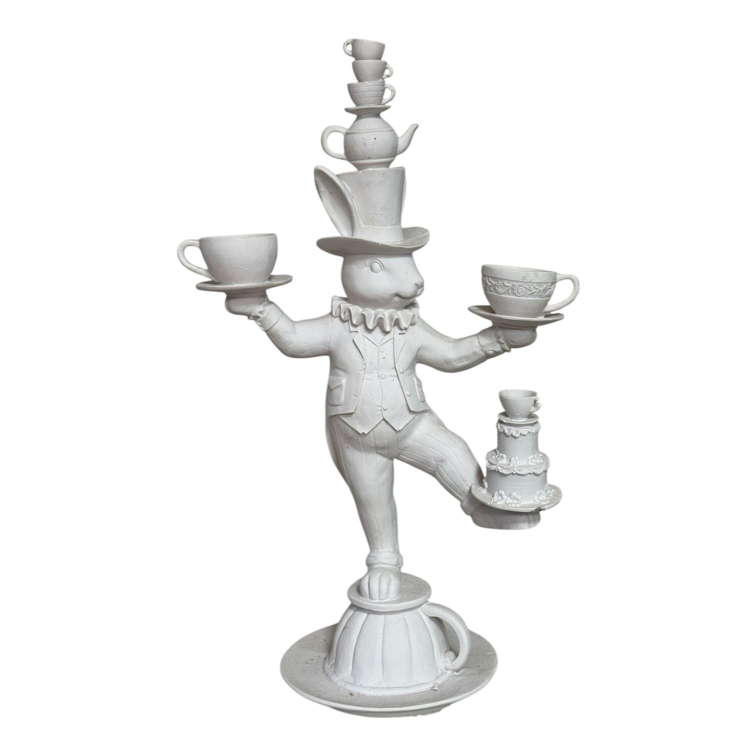 Boyanabilir Polyester Ham Objeler -SAATLİ TAVŞAN - 46x19 cm