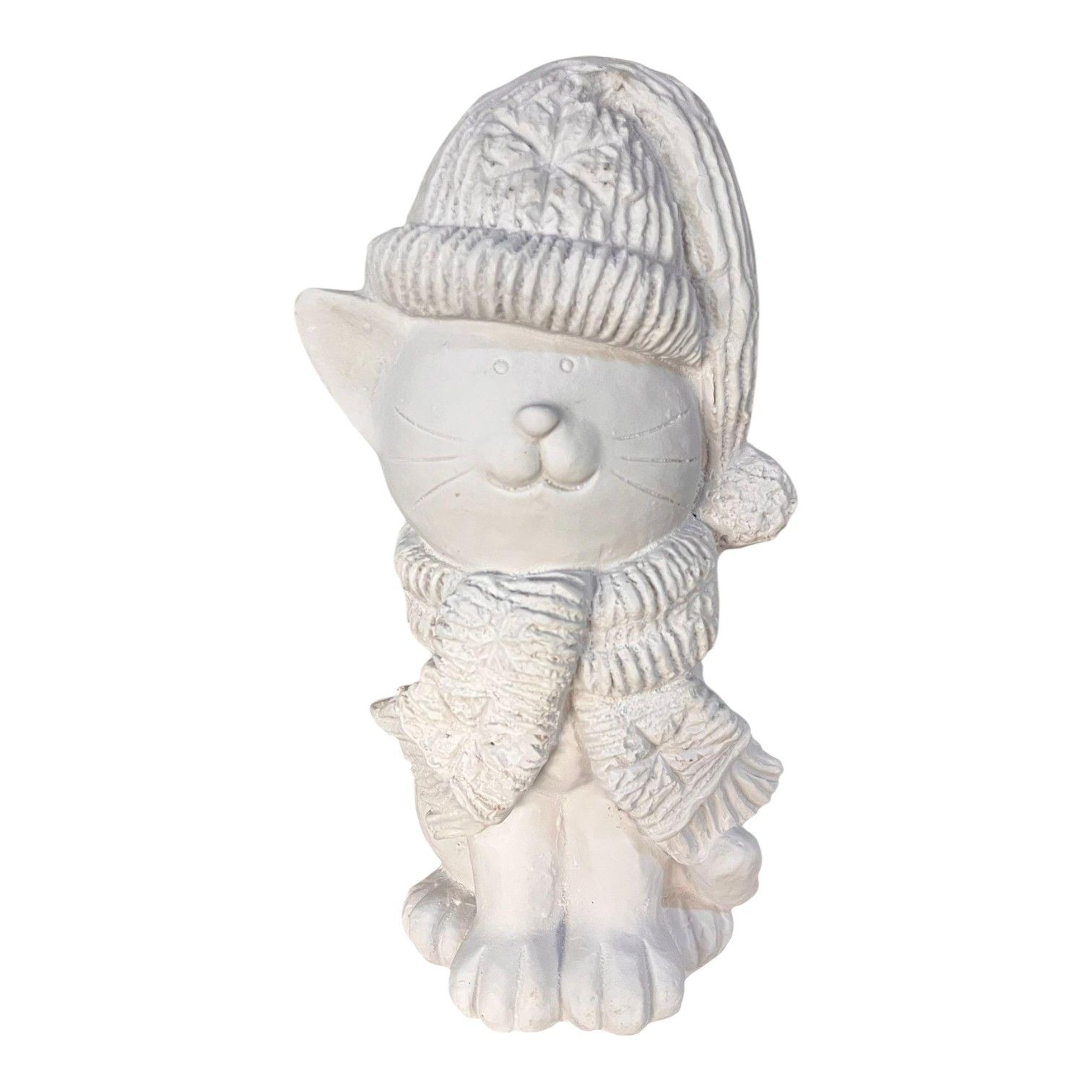 Boyanabilir Polyester Ham Objeler -ATKILI KEDİ - 42 cm