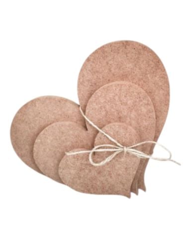 Boyanabilir Ahşap Ham Objeler -ÜÇLÜ KALP 10 cm/ 15 cm/ 20 cm