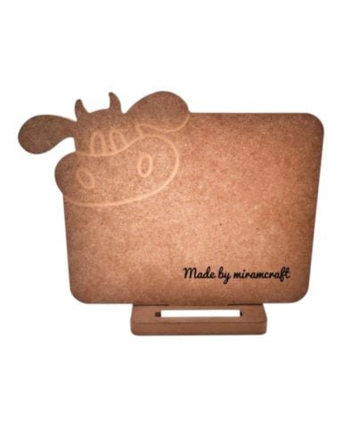 Boyanabilir Ahşap Ham Objeler -İNEKLİ YAZI TAHTASI 29 x 24 cm