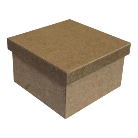 Boyanabilir Ahşap Ham Objeler -  KARE KUTU  KÜÇÜK  - 15X15X8 CM