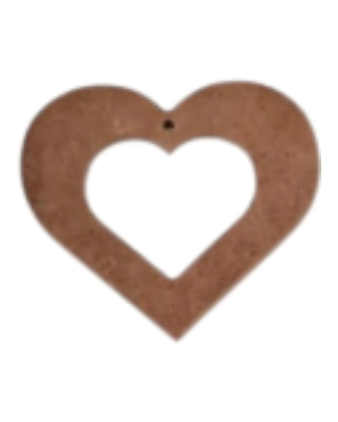 Boyanabilir Ahşap Ham Objeler -KALP DELİKLİ TEKLİ 8 x 7 cm