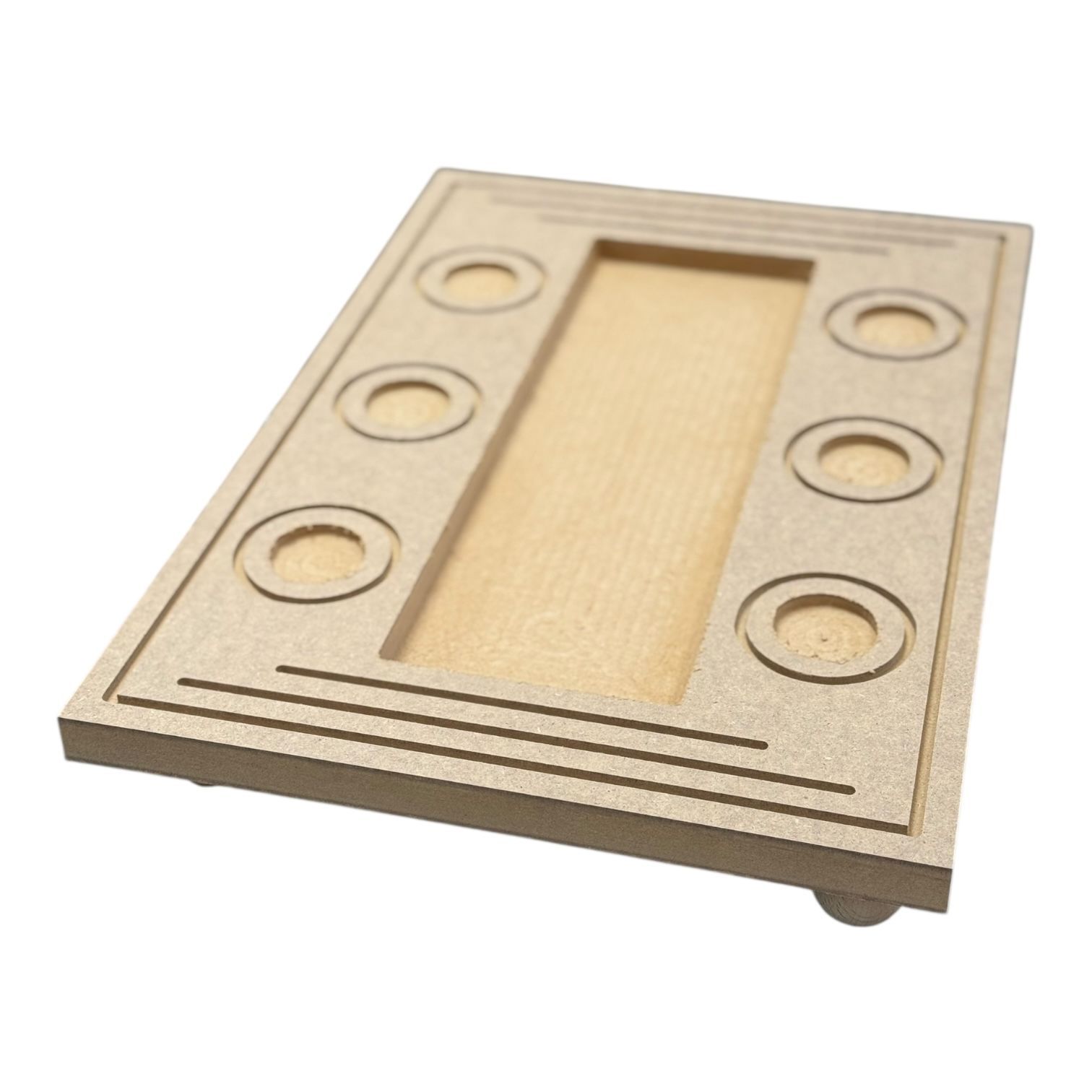 ÇİNİ - Boyanabilir Ahşap Ham Objeler 6 KASELİ SUNUMLUK