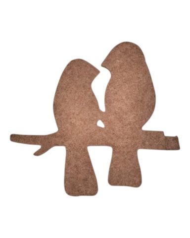 Boyanabilir Ahşap Ham Objeler -DALDAKİ KUŞ 21.5 x 19 cm