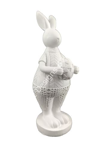 Boyanabilir Polyester Ham Objeler -YUMURTA TUTAN ERKEK TAVŞAN 24X7 CM