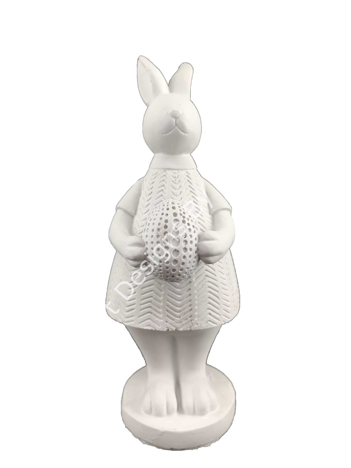 Boyanabilir Polyester Ham Objeler -YUMURTA TUTAN DİŞİ TAVŞAN 25X7 CM