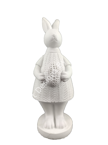 Boyanabilir Polyester Ham Objeler -YUMURTA TUTAN DİŞİ TAVŞAN 25X7 CM