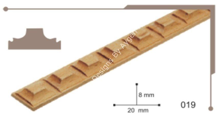Boyanabilir Çıta&Aplik Objeler -AHŞAP BAKLAVA MODEL ÇITA 30  CM