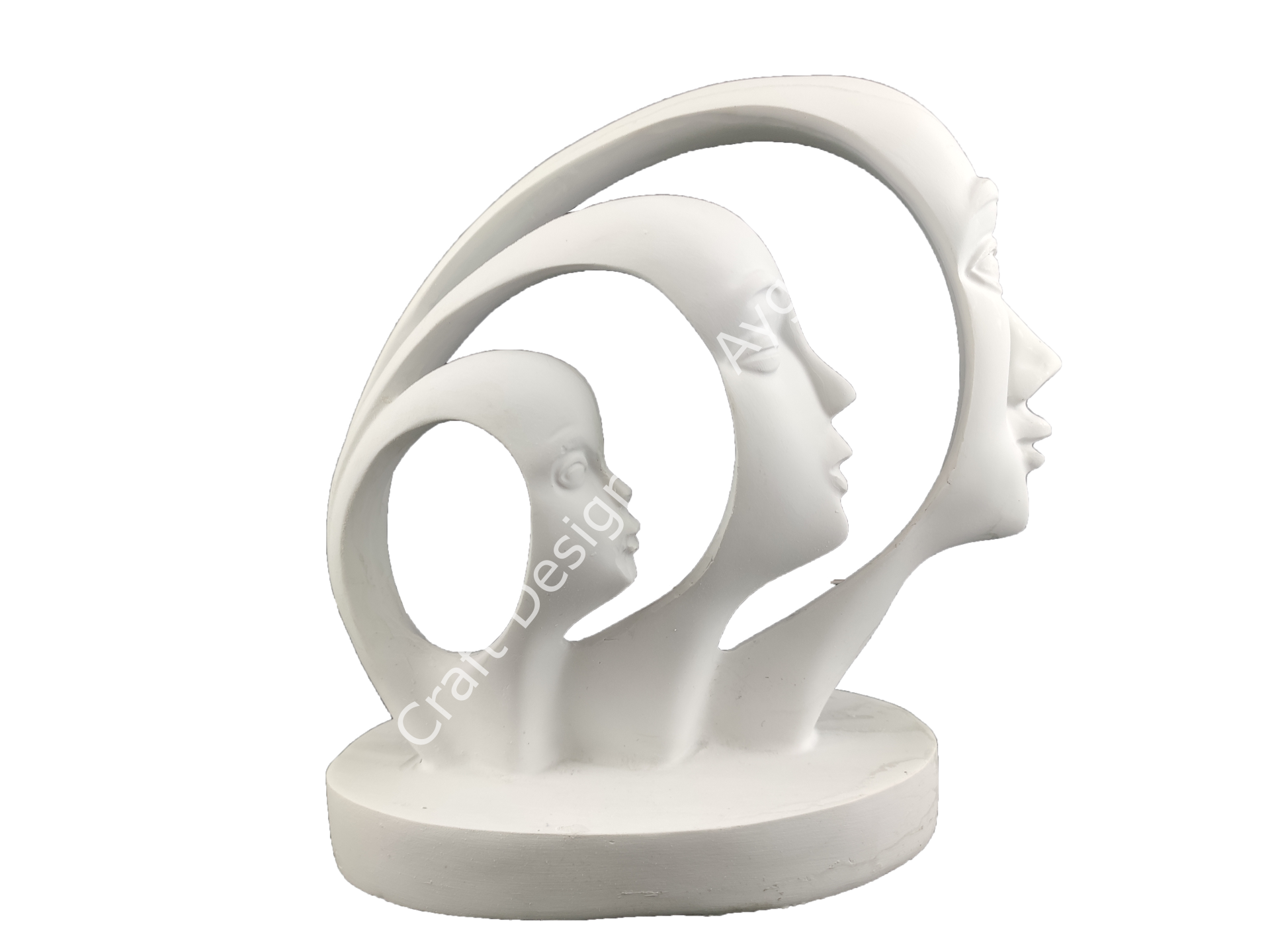 Boyanabilir Polyester Ham Objeler -ÜÇ KAFA DÜŞÜNEN ADAM 32X24 CM