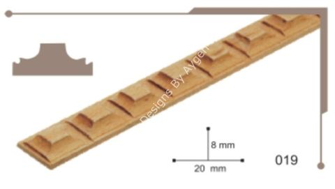 Boyanabilir Çıta&Aplik Objeler -AHŞAP BAKLAVA MODEL ÇITA 40  CM