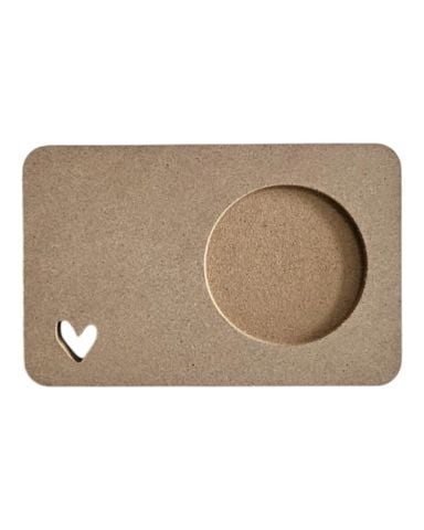 Boyanabilir Ahşap Ham Objeler -DİKDÖRTGEN KALPLİ BARDAK ALTLIĞI 9 cm x 14 cm