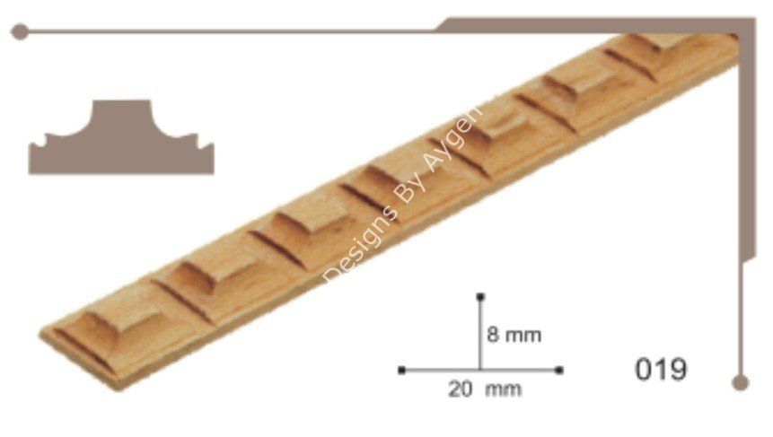 Boyanabilir Çıta&Aplik Objeler -AHŞAP BAKLAVA MODEL ÇITA 70  CM