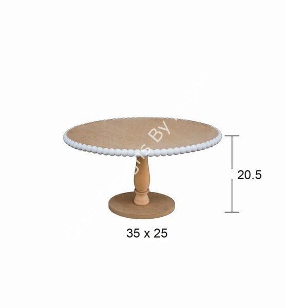 Boyanabilir Ahşap Ham Objeler -BONCUKLU OVAL SUNUMLUK