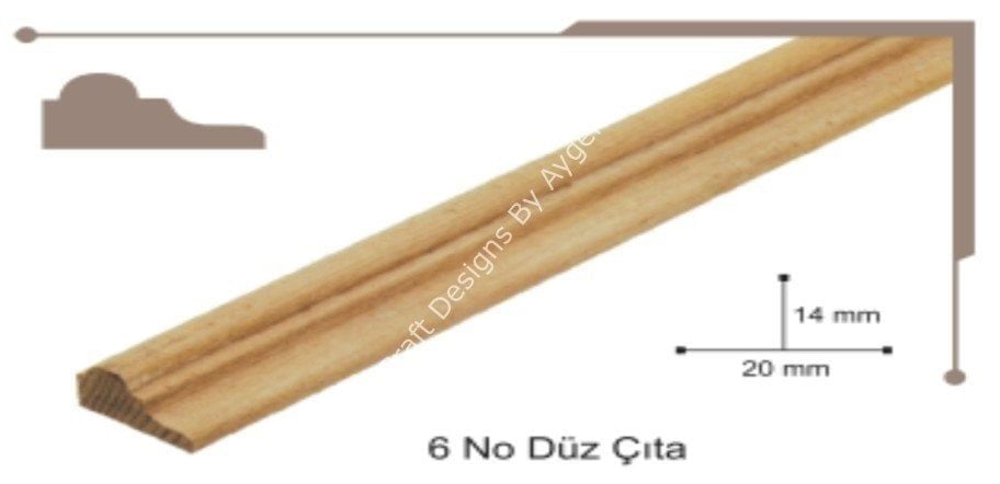 Boyanabilir Çıta&Aplik Objeler -AHŞAP 06 DÜZ MODEL ÇITA 30  CM