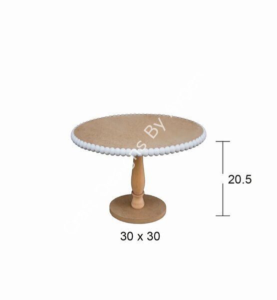 Boyanabilir Ahşap Ham Objeler -BONCUKLU YUVARLAK SUNUMLUK