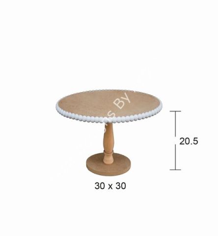 Boyanabilir Ahşap Ham Objeler -BONCUKLU YUVARLAK SUNUMLUK