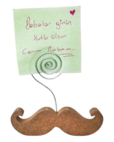 Boyanabilir Ahşap Ham Objeler -BIYIK NOTLUK 12 x 4 cm