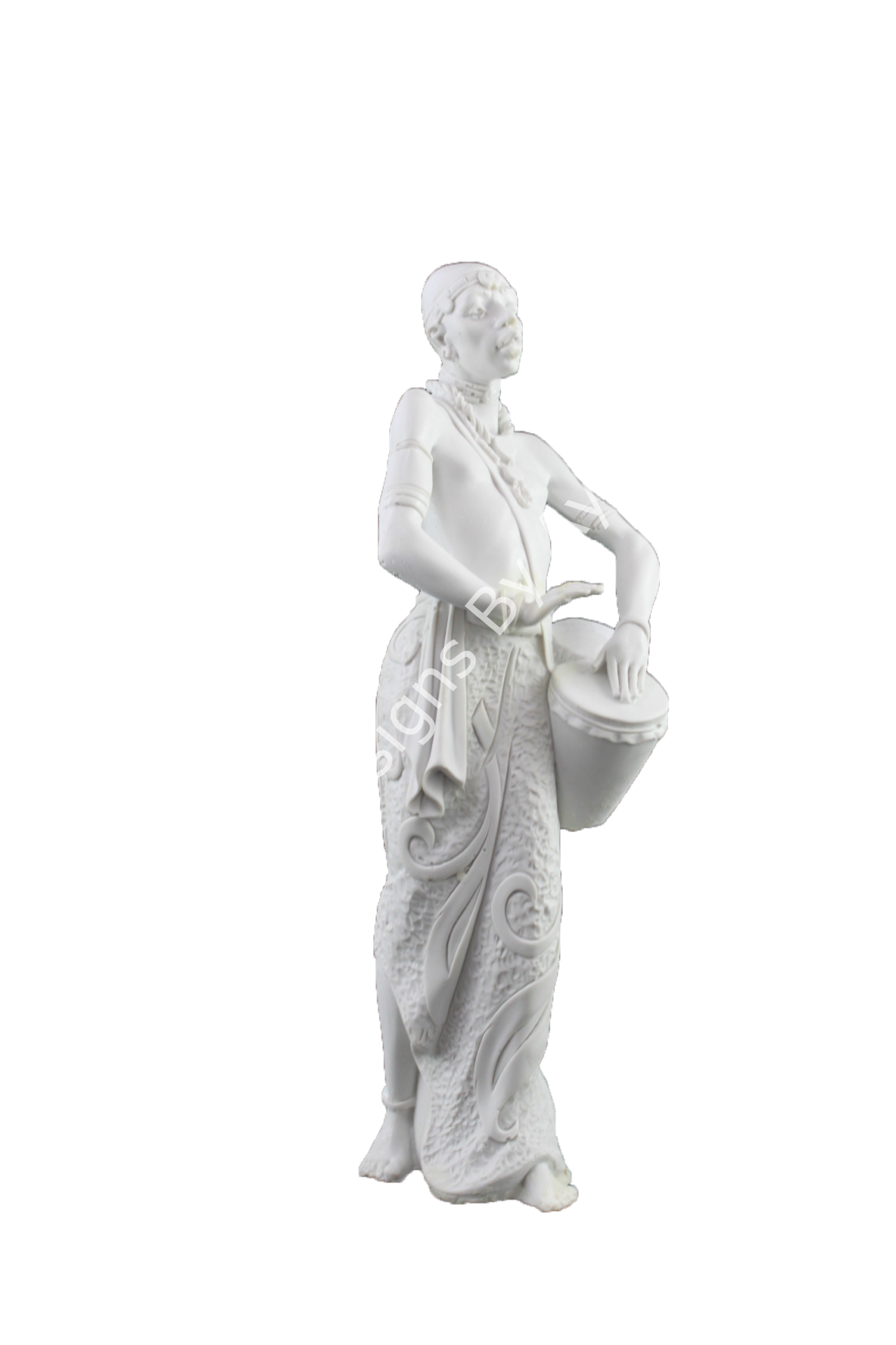 Boyanabilir Polyester Ham Objeler -DARBUKALI SENEGALLİ KADIN 31X6 CM