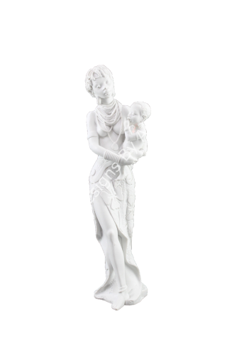 Boyanabilir Polyester Ham Objeler -KUCAĞINDA BEBEKLİ SENEGALLİ KADIN 31X7 CM