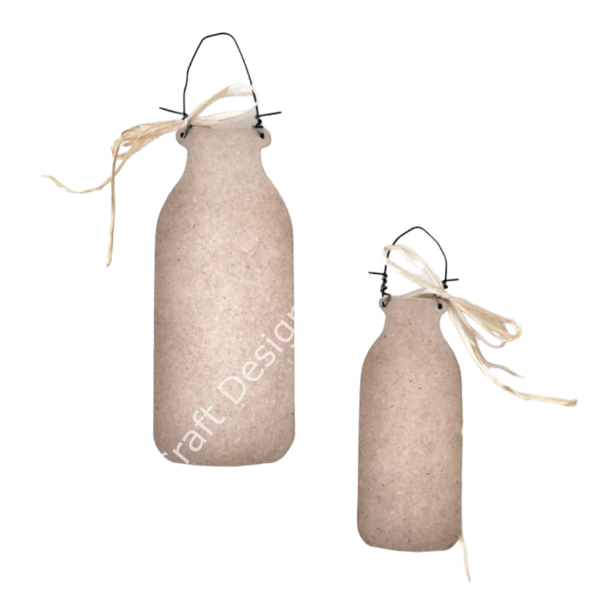 Boyanabilir Ahşap Ham Objeler -İKİLİ SÜT ŞİŞESİ 15 cm / 20 cm