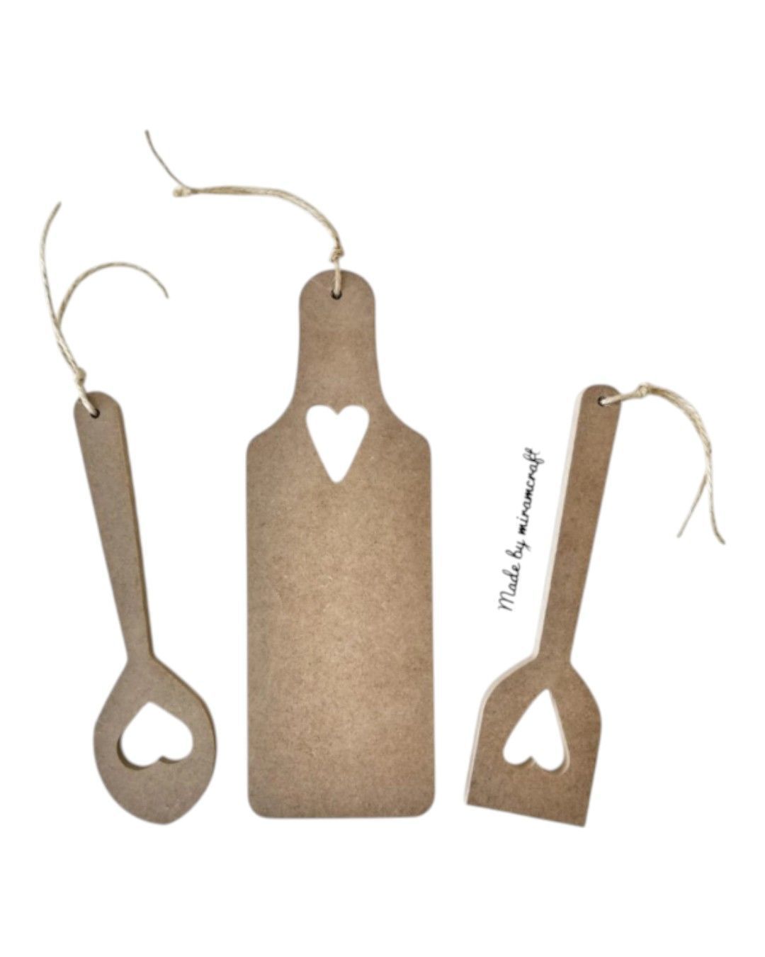 Boyanabilir Ahşap Ham Objeler -SPATULA SET