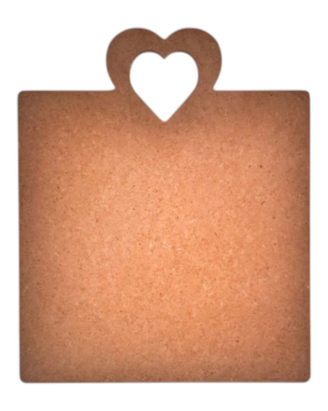 Boyanabilir Ahşap Ham Objeler -KARE KALPLİ SUNUMLUK 20 x 24 cm