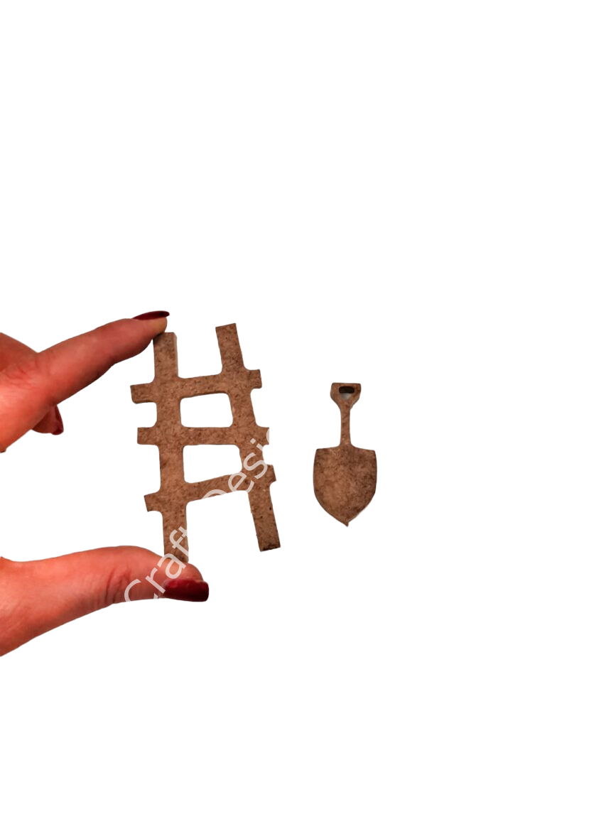 Boyanabilir Ahşap Ham Objeler -MERDİVEN KÜREK TAKIM 4.5 x 8 cm ve 2.5 x 6 cm