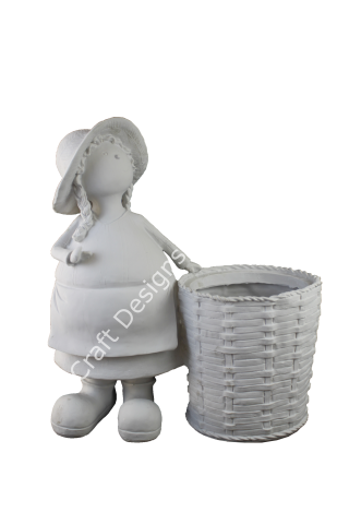 Boyanabilir Polyester Ham Objeler -YANI SEPETLİ ÇİFTÇİ KADIN