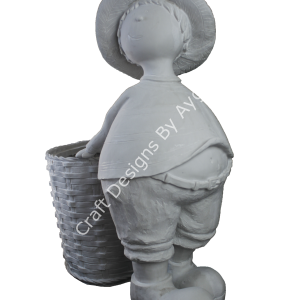 Boyanabilir Polyester Ham Objeler -ARKASI SEPETLİ ÇİFTÇİ ÇOCUK