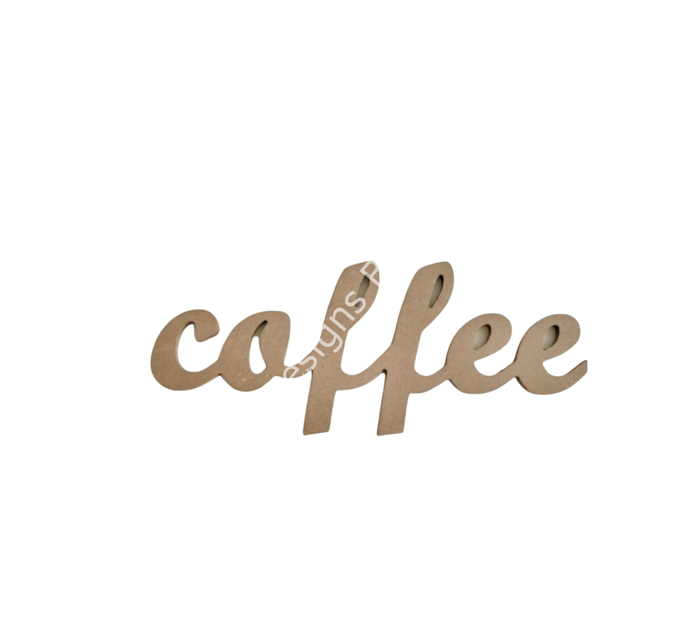 Boyanabilir Ahşap Ham Objeler -COFFEE YAZISI 10×25 cm