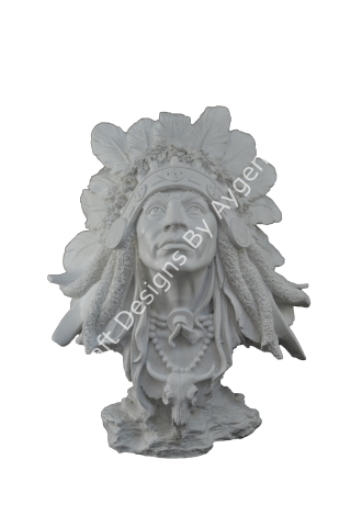 Boyanabilir Polyester Ham Objeler -KIZILDERİLİ ADAM BÜST 26X20 CM