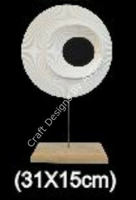 Boyanabilir Polyester Ham Objeler -TABLALI DELİK DEKOR BÜYÜK 31X15 CM