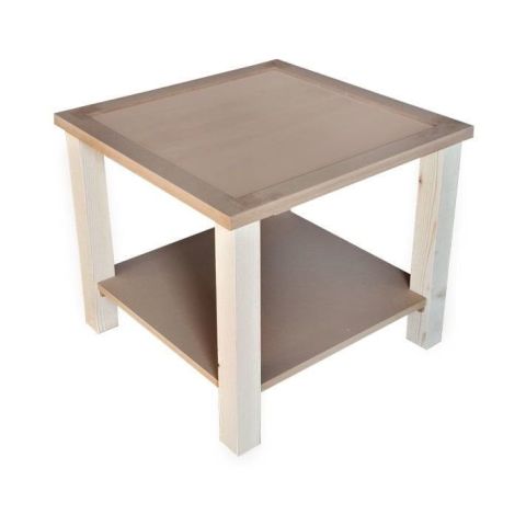 Boyanabilir Ahşap Ham Objeler -KARE KISA SEHPA