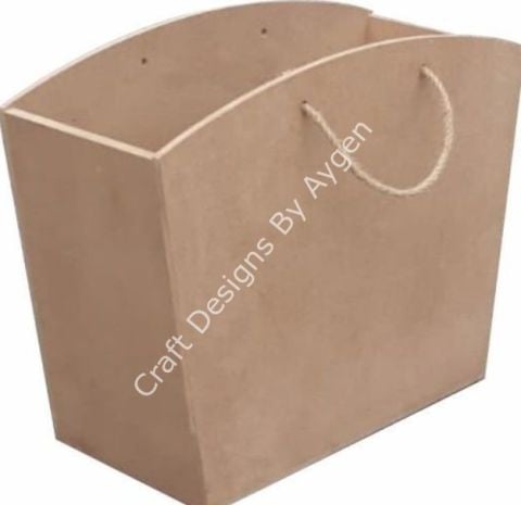 Boyanabilir Ahşap Ham Objeler -POŞETGAZETELİKBÜYÜK35X45X19
