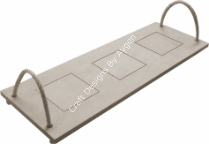 ÇİNİ - Boyanabilir Ahşap Ham Objeler İPLİ KARE ÇİNİ TEPSİ 18X50