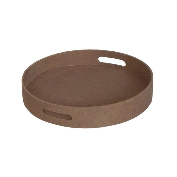 Boyanabilir Ahşap Ham Objeler -YUVARLAK TEPSİ KÜÇÜK 35 CM