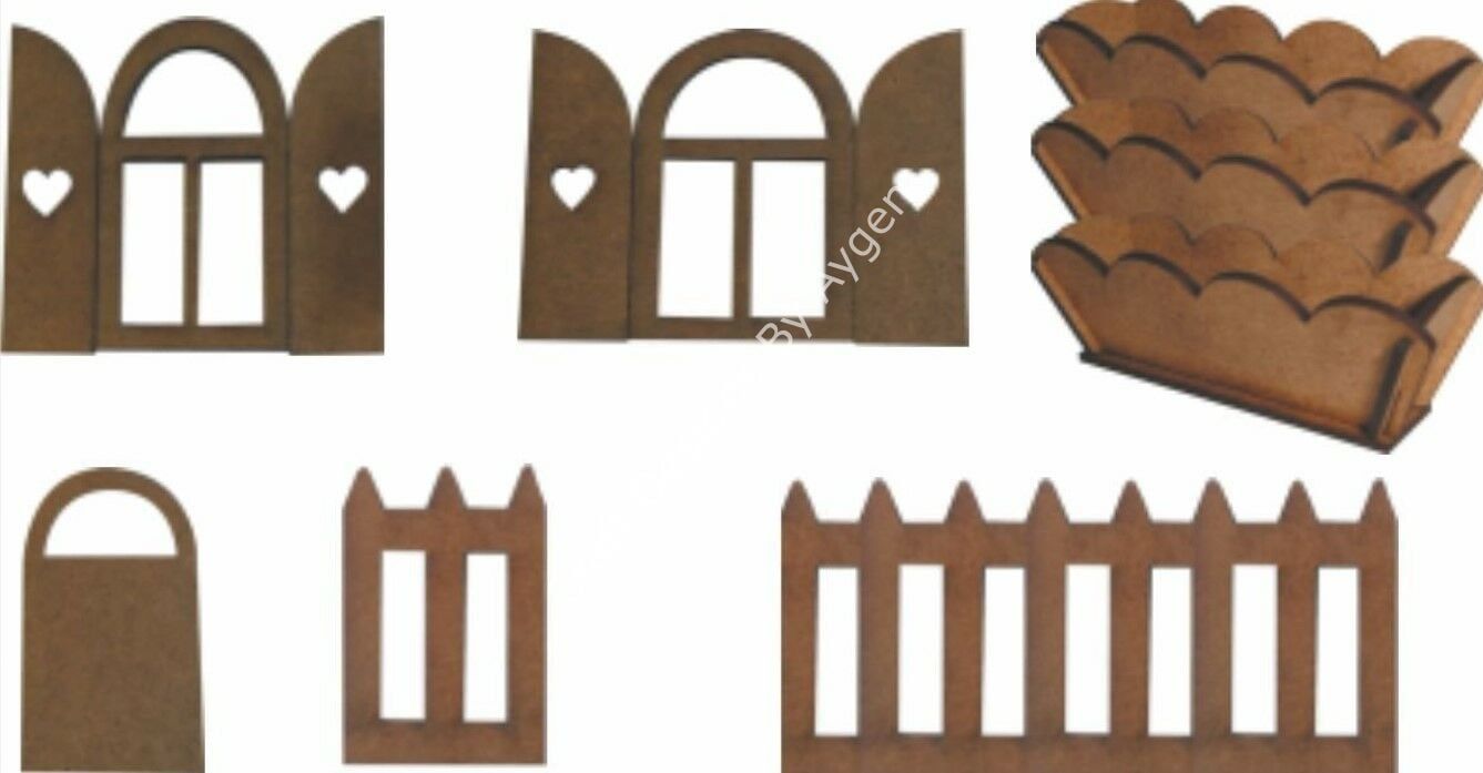 Boyanabilir Ahşap Ham Objeler - POŞETLİK SÜS SETİ