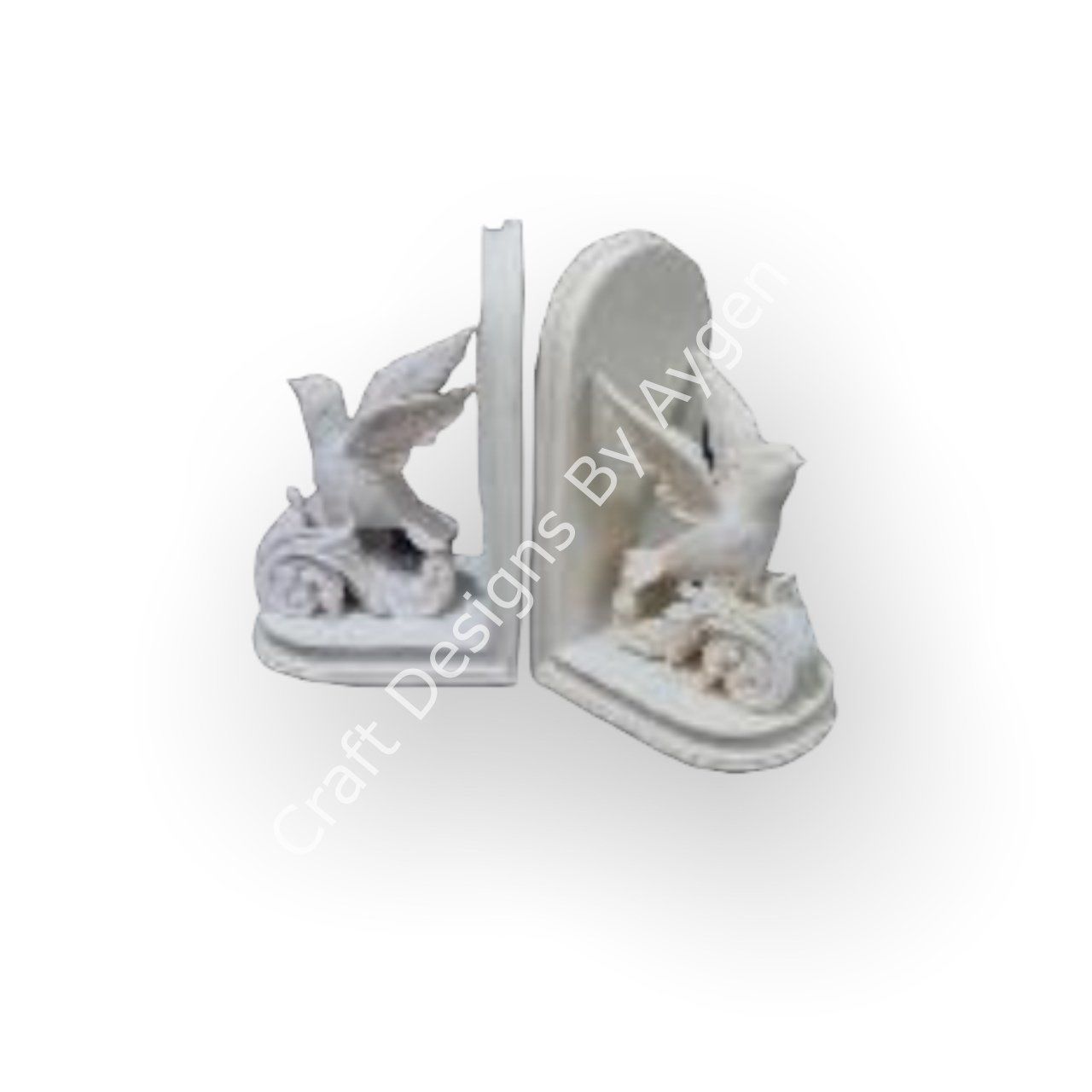 Boyanabilir Polyester Ham Objeler -KUŞLU KİTAP TUTUCU 21X19 CM