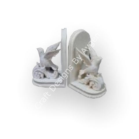 Boyanabilir Polyester Ham Objeler -KUŞLU KİTAP TUTUCU 21X19 CM