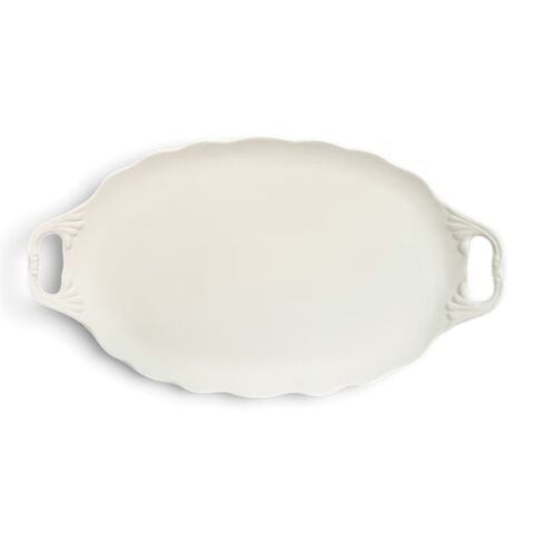 HAM ÇİNİ BİSKÜVİ - HAM ÇİNİ BİSKÜVİ - OVAL KULPLU TEPSİ 37X21 CM