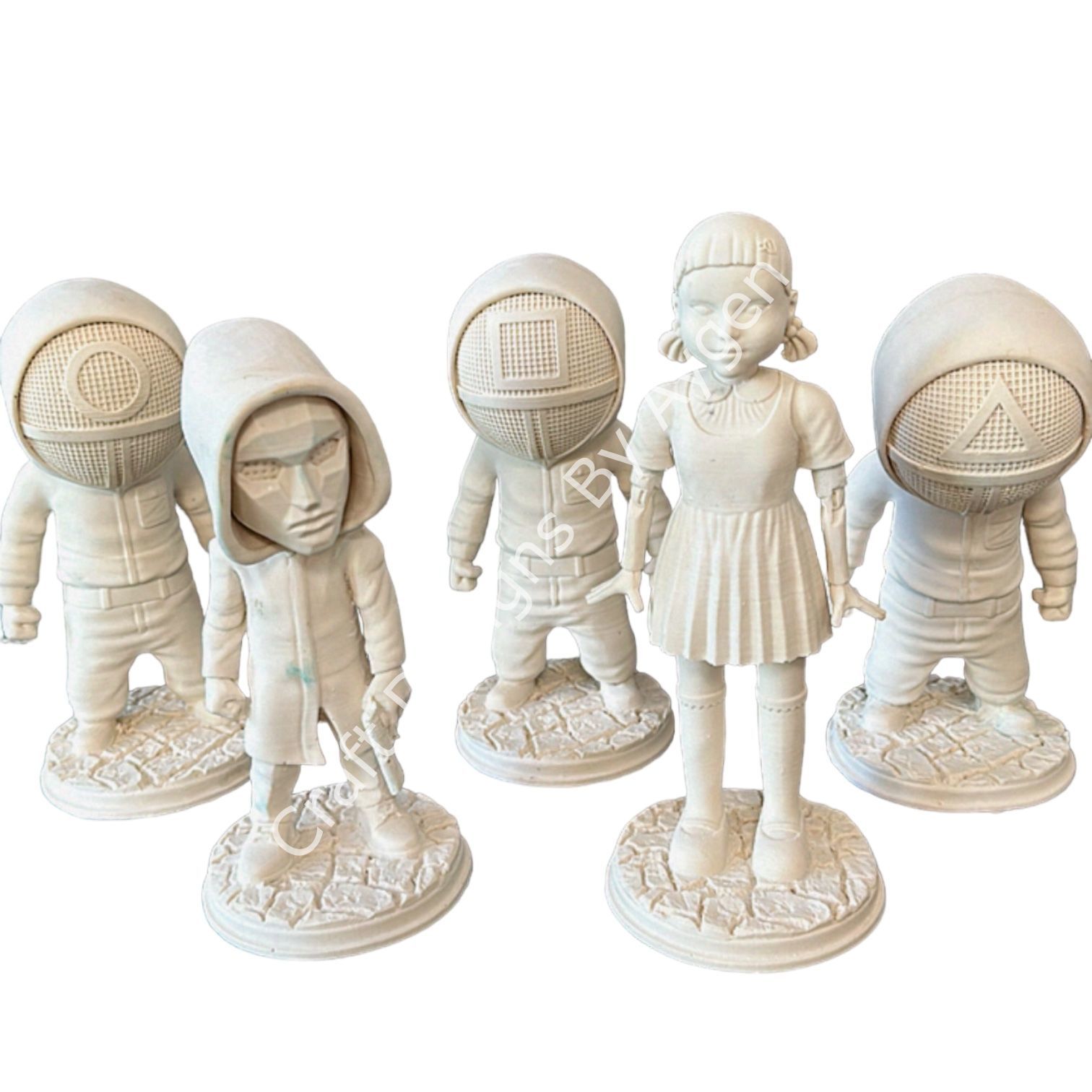 Boyanabilir Polyester Ham Objeler -SQUID GAME - 5Lİ SET